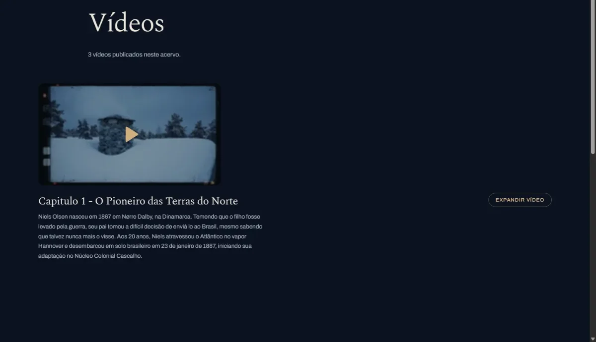 Lista de vídeos publicados no acervo